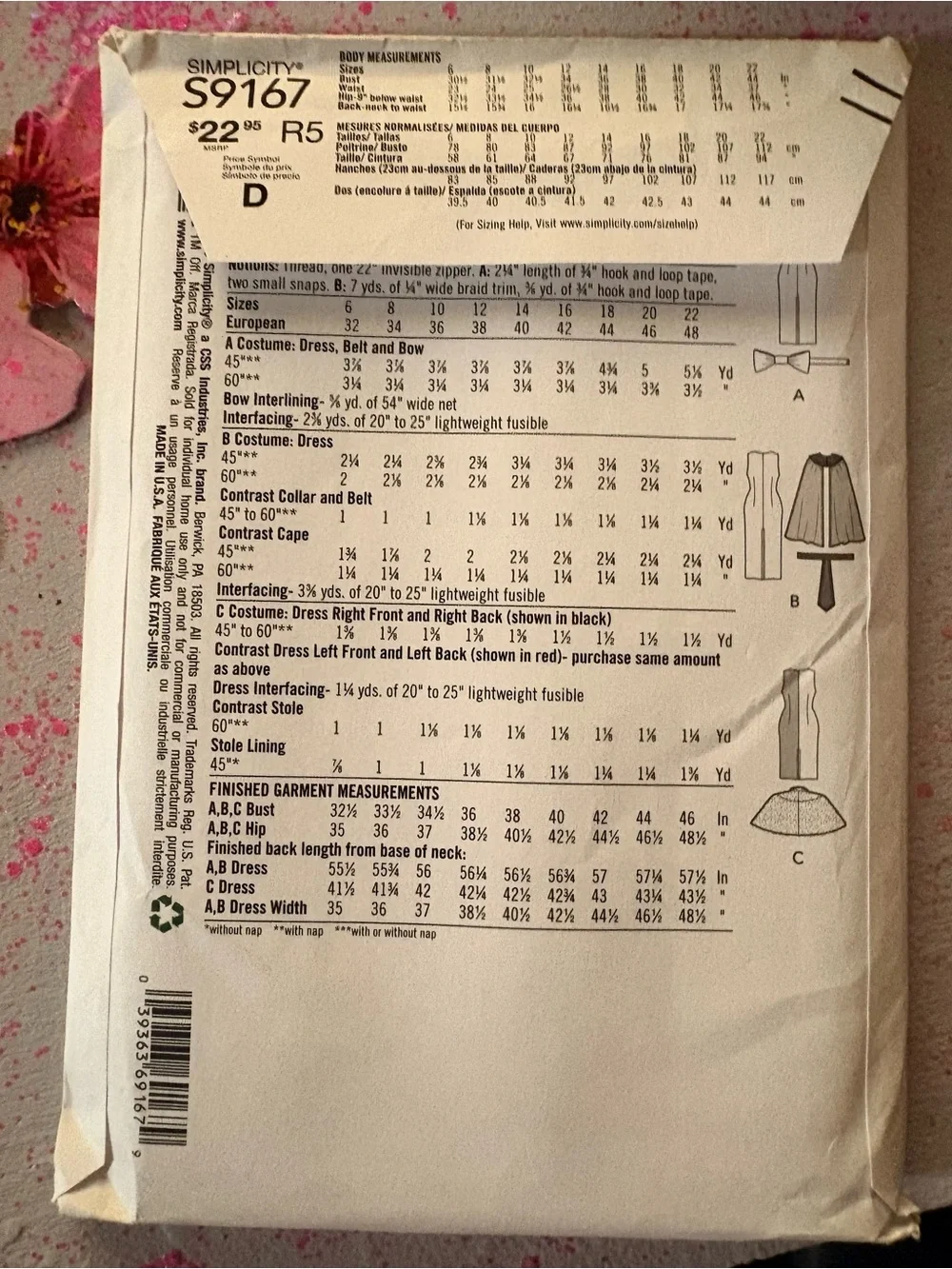 BN UNCUT SIMPLICITY 9167 R5 PLUS HALLOWEEN COSTUMES SEWING PATTERNS EGYPTIAN